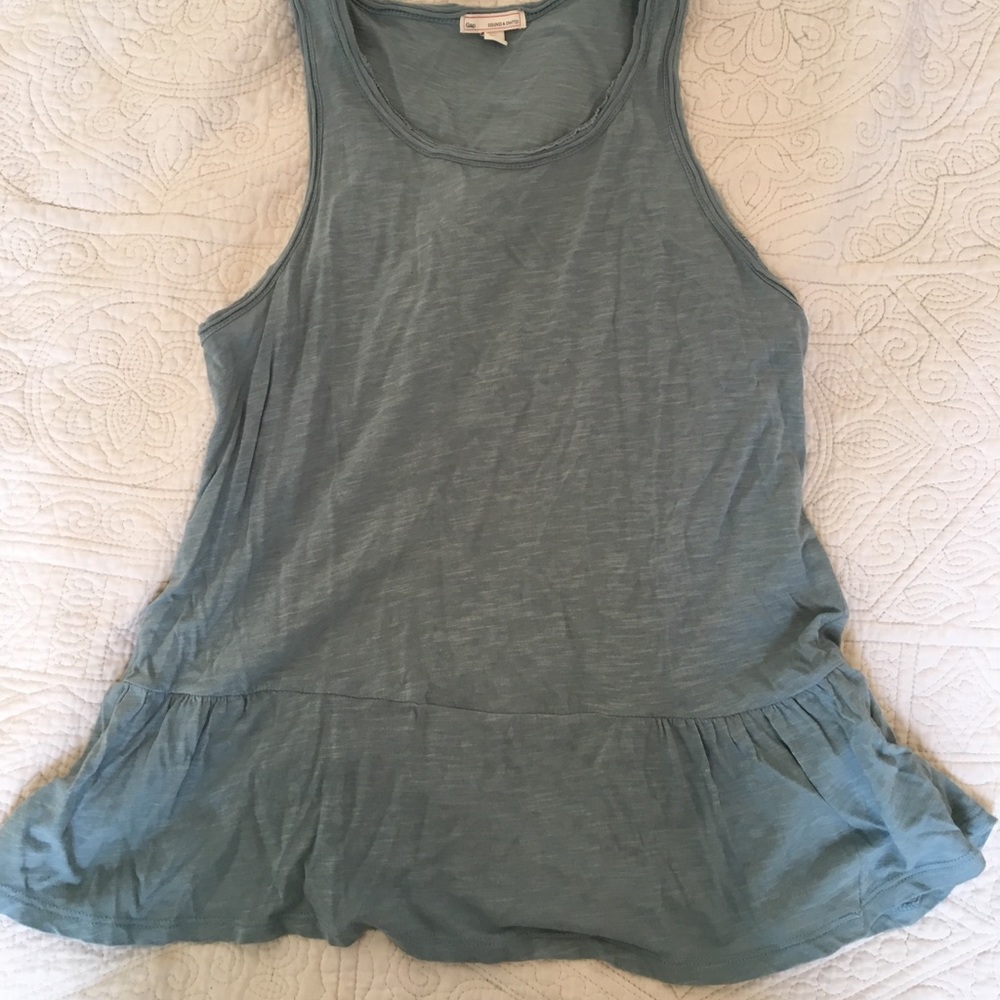 gap teal peplum tank